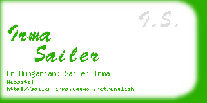 irma sailer business card